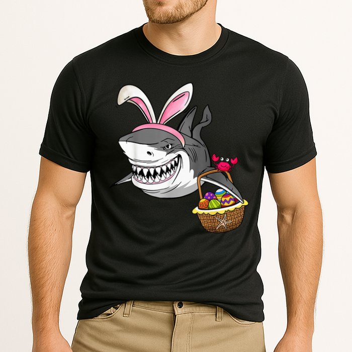 Cool Easter Shark Easter Basket Bunny Ears Happy Easter Cooling Performance Crew T-Shirt