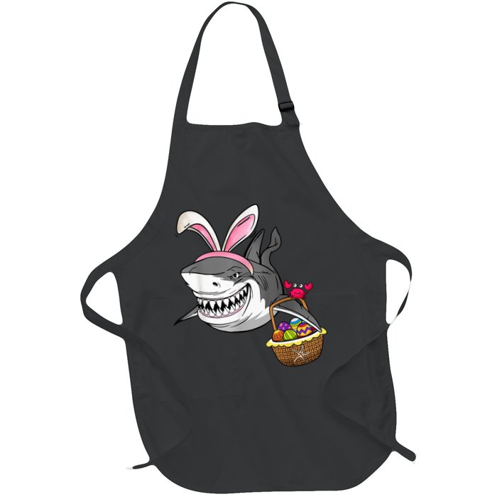 Cool Easter Shark Easter Basket Bunny Ears Happy Easter Apron