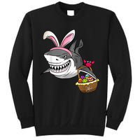 Cool Easter Shark Easter Basket Bunny Ears Happy Easter Sweatshirt