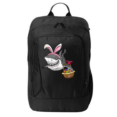 Cool Easter Shark Easter Basket Bunny Ears Happy Easter City Backpack