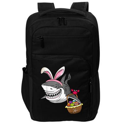 Cool Easter Shark Easter Basket Bunny Ears Happy Easter Impact Tech Backpack