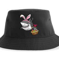 Cool Easter Shark Easter Basket Bunny Ears Happy Easter Sustainable Bucket Hat