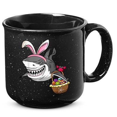 Cool Easter Shark Easter Basket Bunny Ears Happy Easter 15oz Campfire Ceramic Mug