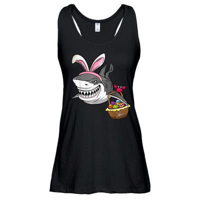 Cool Easter Shark Easter Basket Bunny Ears Happy Easter Ladies Essential Flowy Tank