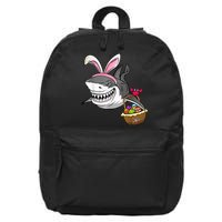 Cool Easter Shark Easter Basket Bunny Ears Happy Easter 16 in Basic Backpack