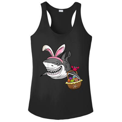Cool Easter Shark Easter Basket Bunny Ears Happy Easter Ladies PosiCharge Competitor Racerback Tank