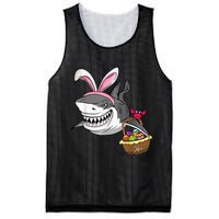 Cool Easter Shark Easter Basket Bunny Ears Happy Easter Mesh Reversible Basketball Jersey Tank