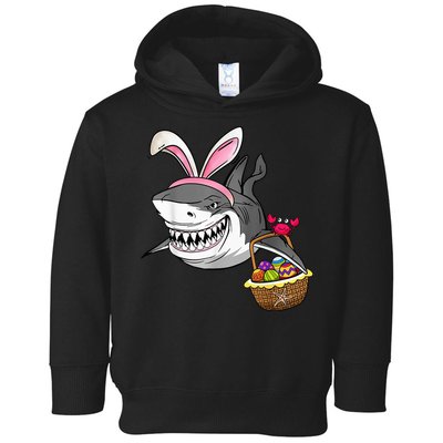 Cool Easter Shark Easter Basket Bunny Ears Happy Easter Toddler Hoodie