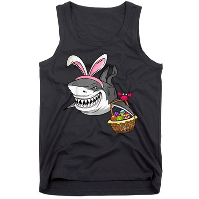 Cool Easter Shark Easter Basket Bunny Ears Happy Easter Tank Top
