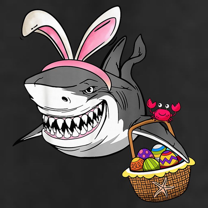 Cool Easter Shark Easter Basket Bunny Ears Happy Easter Golf Towel