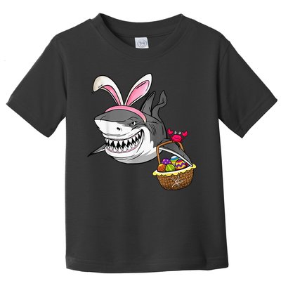 Cool Easter Shark Easter Basket Bunny Ears Happy Easter Toddler T-Shirt