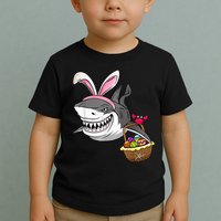 Cool Easter Shark Easter Basket Bunny Ears Happy Easter Toddler T-Shirt