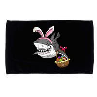 Cool Easter Shark Easter Basket Bunny Ears Happy Easter Microfiber Hand Towel