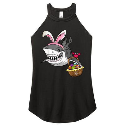Cool Easter Shark Easter Basket Bunny Ears Happy Easter Women's Perfect Tri Rocker Tank