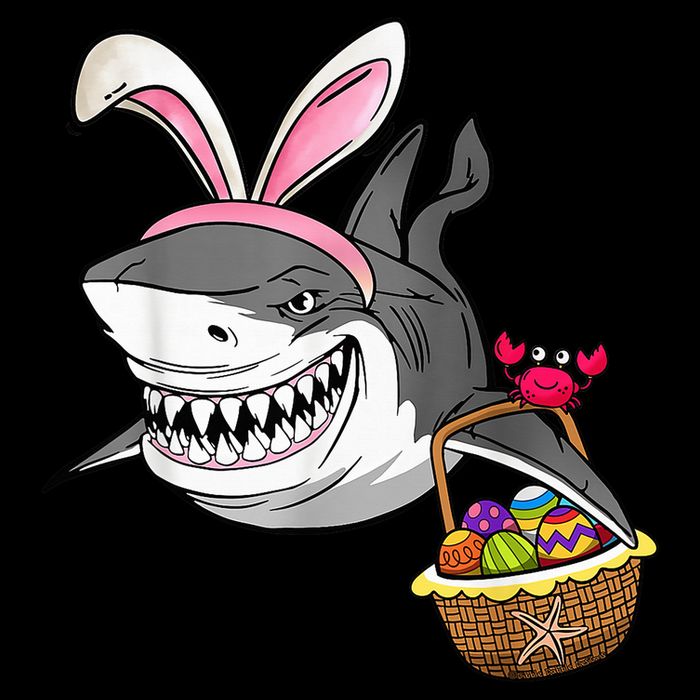 Cool Easter Shark Easter Basket Bunny Ears Happy Easter Short Acrylic Beanie