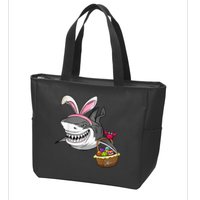 Cool Easter Shark Easter Basket Bunny Ears Happy Easter Zip Tote Bag