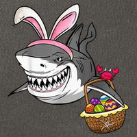 Cool Easter Shark Easter Basket Bunny Ears Happy Easter Cotton Canvas Backpack