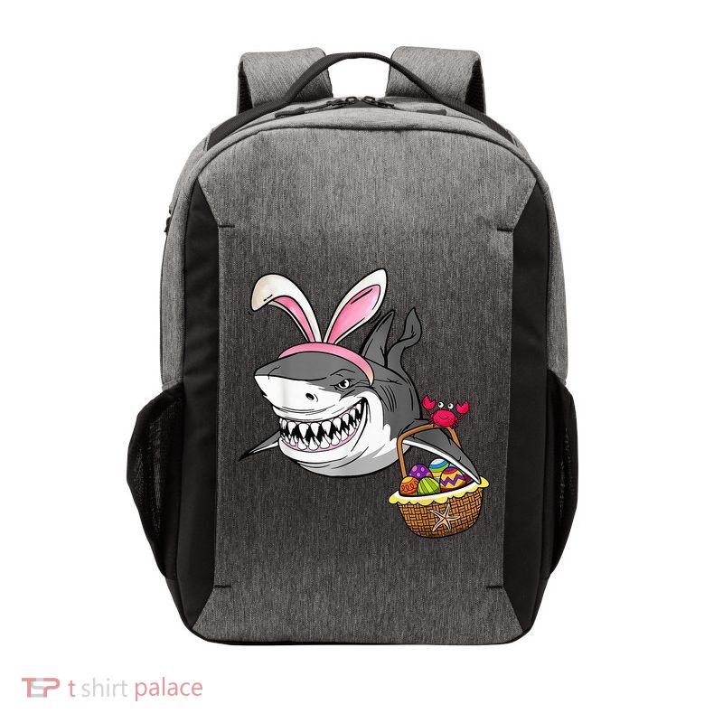 Cool Easter Shark Easter Basket Bunny Ears Happy Easter Vector Backpack