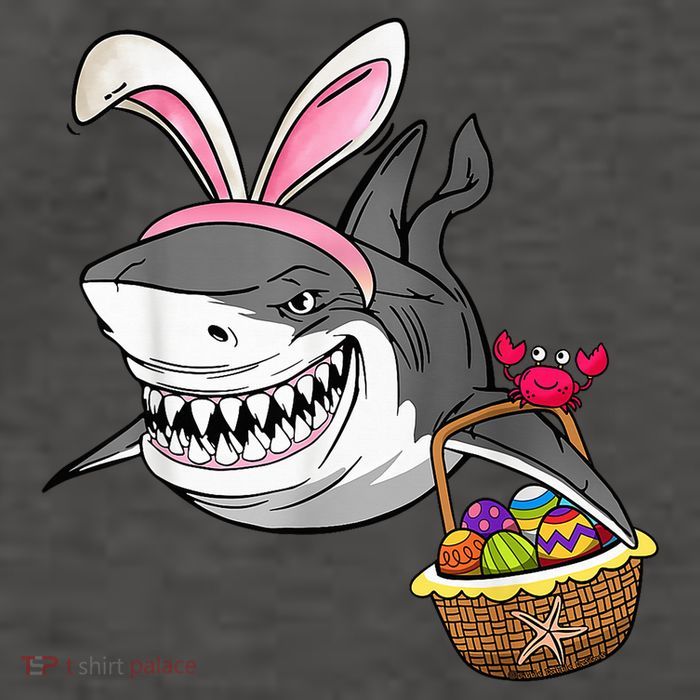 Cool Easter Shark Easter Basket Bunny Ears Happy Easter Vector Backpack