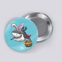 Cool Easter Shark Easter Basket Bunny Ears Happy Easter Button