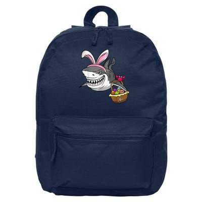 Cool Easter Shark Easter Basket Bunny Ears Happy Easter Day Sharkweek 16 in Basic Backpack