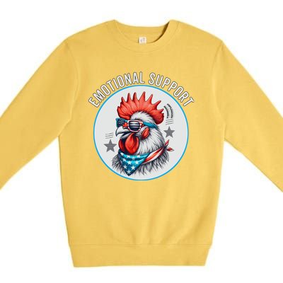 Chicken Emotional Support Cock American Flag Premium Crewneck Sweatshirt