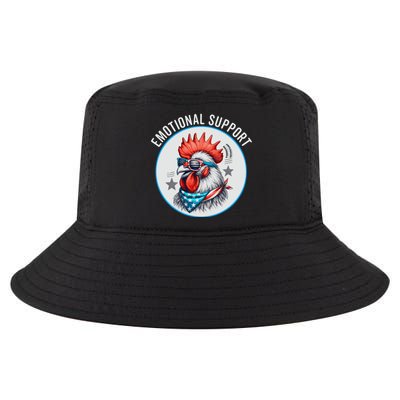 Chicken Emotional Support Cock American Flag Cool Comfort Performance Bucket Hat