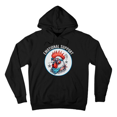 Chicken Emotional Support Cock American Flag Hoodie