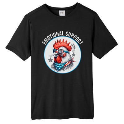 Chicken Emotional Support Cock American Flag Tall Fusion ChromaSoft Performance T-Shirt