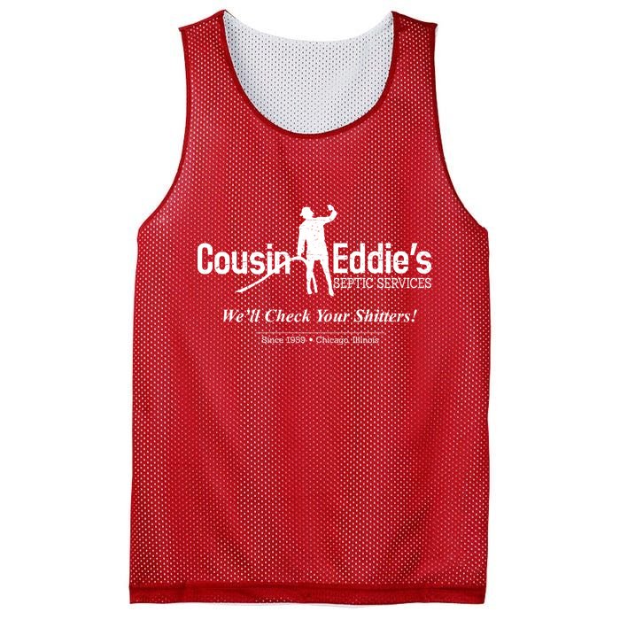 Cousin Eddie's Septic Service We'll Check Your Shitters! Mesh Reversible Basketball Jersey Tank