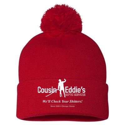 Cousin Eddie's Septic Service We'll Check Your Shitters! Pom Pom 12in Knit Beanie