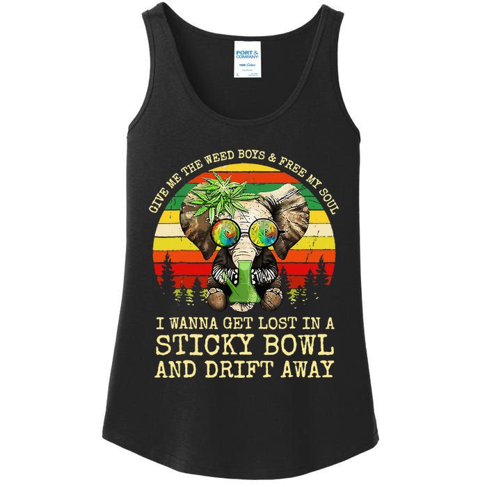 Cool Elephant Smoking Weed Bong Marijuana Cannabis Stoner Ladies Essential Tank