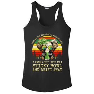 Cool Elephant Smoking Weed Bong Marijuana Cannabis Stoner Ladies PosiCharge Competitor Racerback Tank