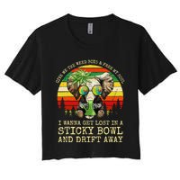 Cool Elephant Smoking Weed Bong Marijuana Cannabis Stoner Women's Crop Top Tee