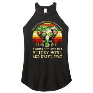 Cool Elephant Smoking Weed Bong Marijuana Cannabis Stoner Women's Perfect Tri Rocker Tank