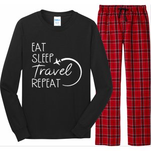 Camping Eat Sleep Travel Repeat Camping Lovers Gift Long Sleeve Pajama Set