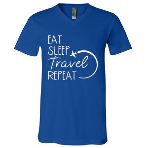 Camping Eat Sleep Travel Repeat Camping Lovers Gift V-Neck T-Shirt