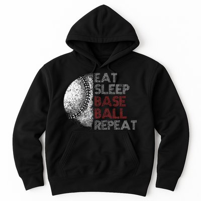 Cute Eat Sleep Baseball Repeat Vintage Hoodie