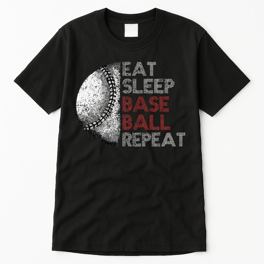 Cute Eat Sleep Baseball Repeat Vintage Tall T-Shirt