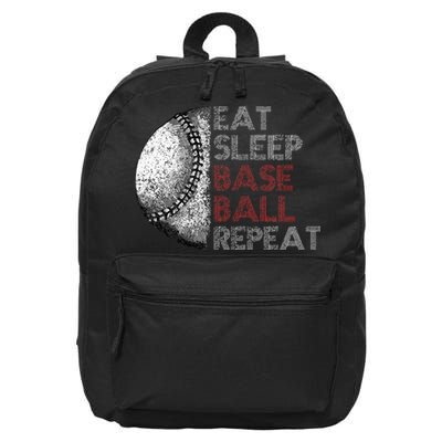 Cute Eat Sleep Baseball Repeat Vintage 16 in Basic Backpack