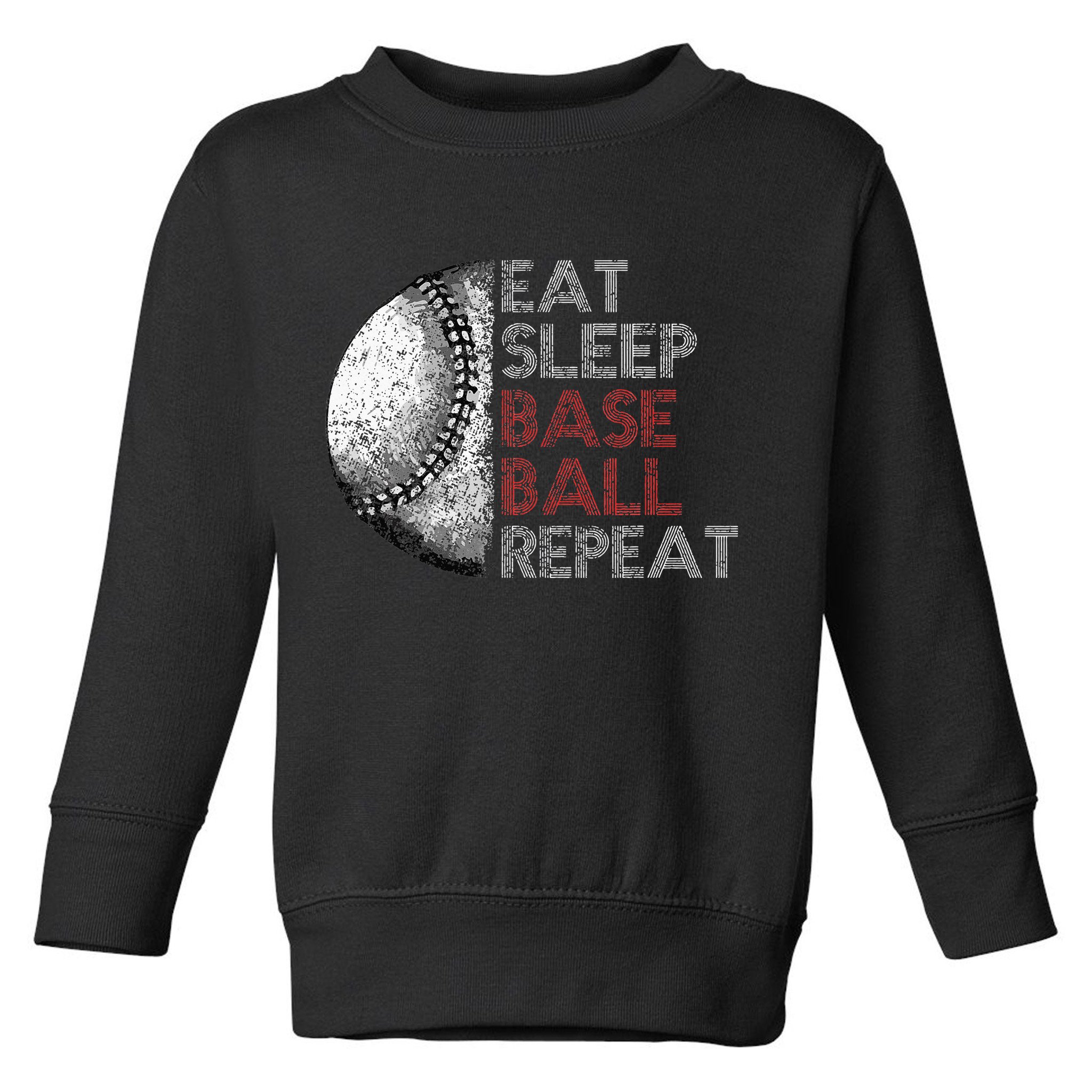 Cute Eat Sleep Baseball Repeat Vintage Toddler Sweatshirt