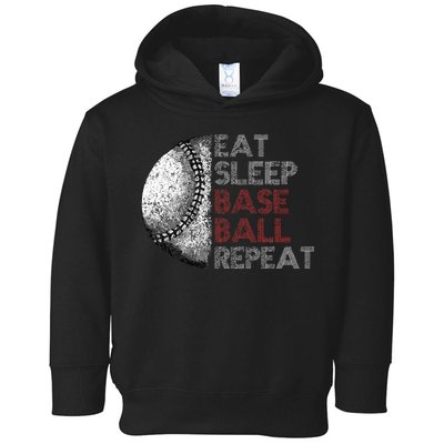 Cute Eat Sleep Baseball Repeat Vintage Toddler Hoodie