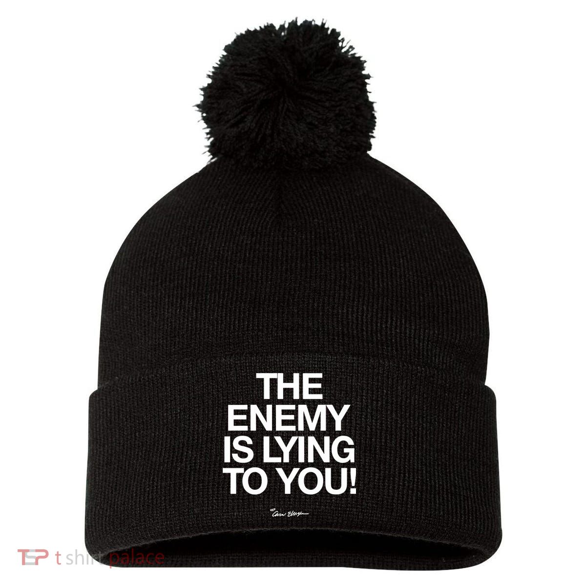 Carew Ellington Spread The Truth The Enemy Is Lying To You Pom Pom 12in Knit Beanie