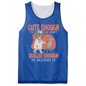 Cute Enough To Stop Your Heart Skilled Enough To Restart It Gift Mesh Reversible Basketball Jersey Tank