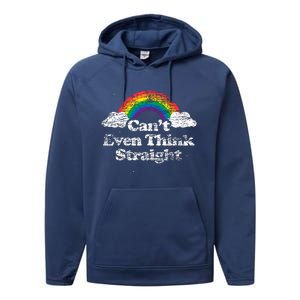 Cant Even Think Straight Lgbt Pride Month Performance Fleece Hoodie