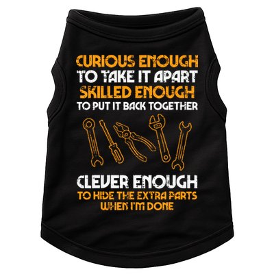 Curious Enough To Take It Apart Car Auto Garage Mechanic Doggie Tank