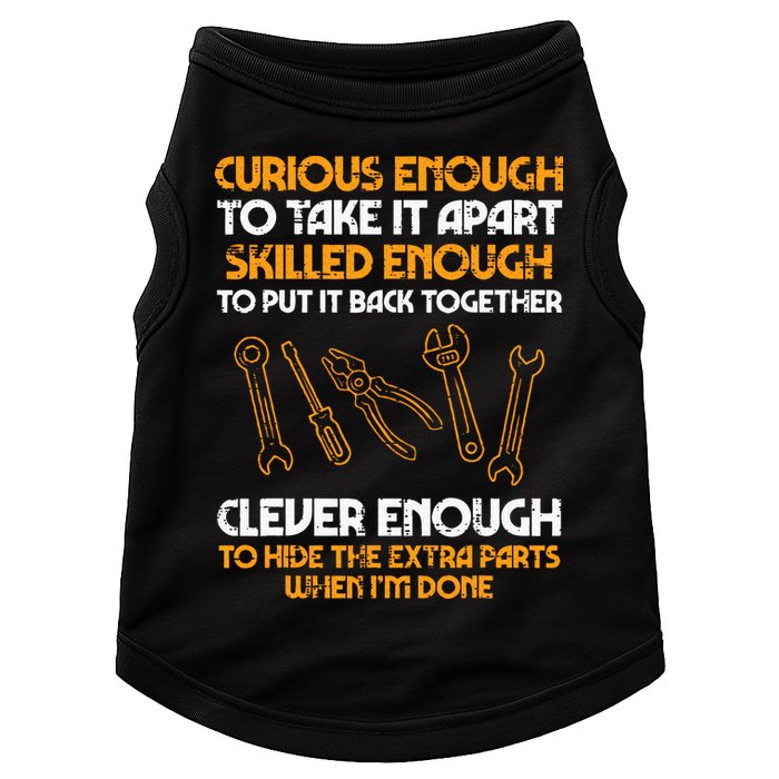 Curious Enough To Take It Apart Car Auto Garage Mechanic Doggie Tank