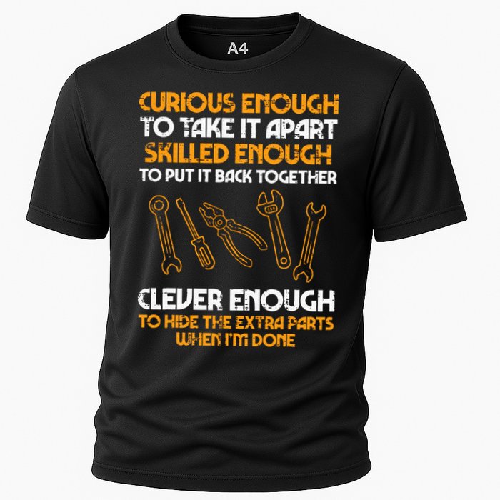 Curious Enough To Take It Apart Car Auto Garage Mechanic Cooling Performance Crew T-Shirt