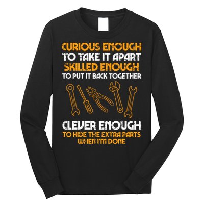 Curious Enough To Take It Apart Car Auto Garage Mechanic Long Sleeve Shirt