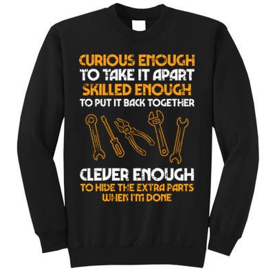 Curious Enough To Take It Apart Car Auto Garage Mechanic Sweatshirt